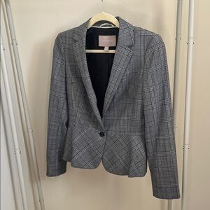 Banana Republic Black and White Plaid Blazer